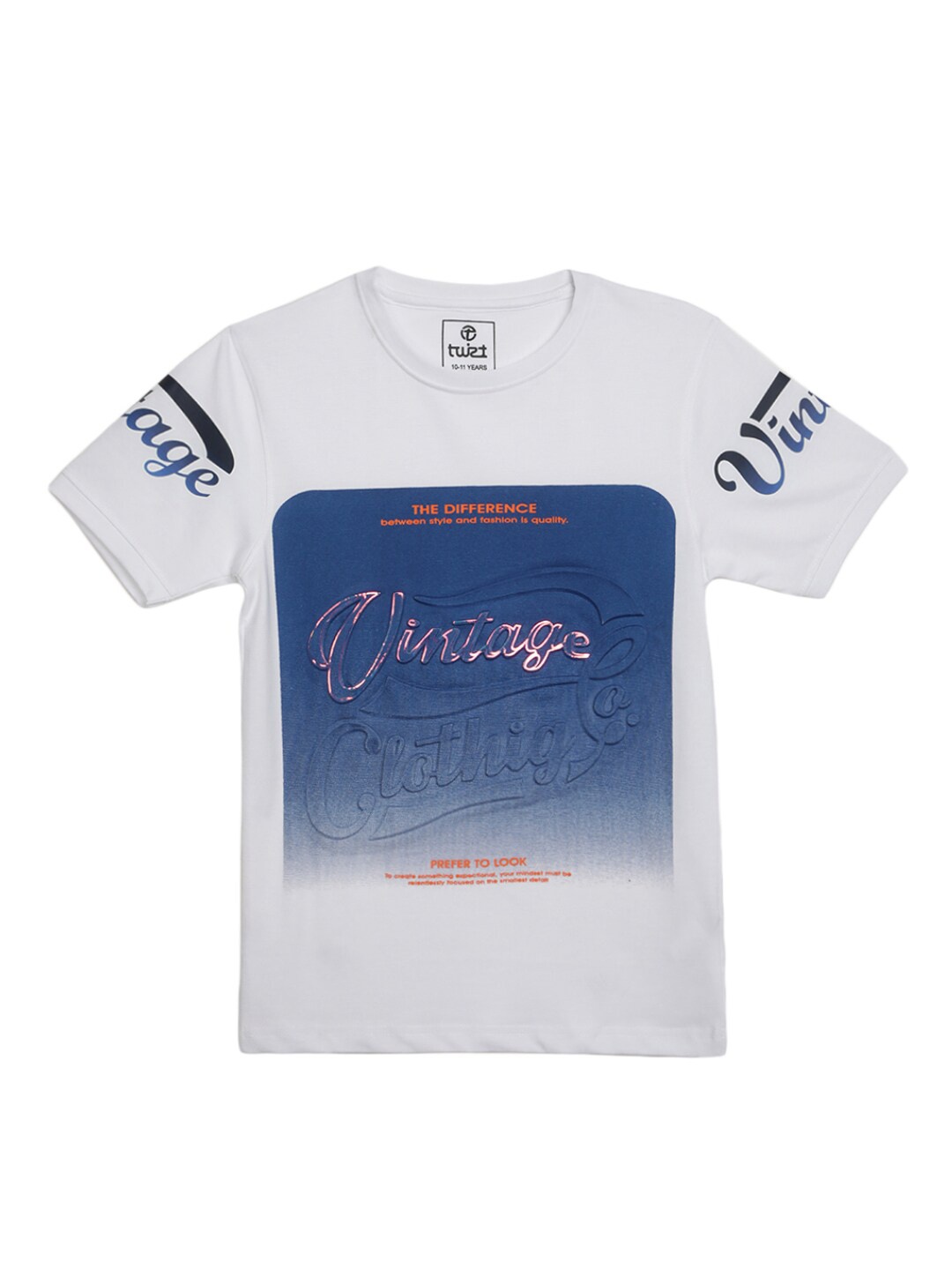 

V-Mart Boys Typography Printed Cotton Regular T-shirt, White