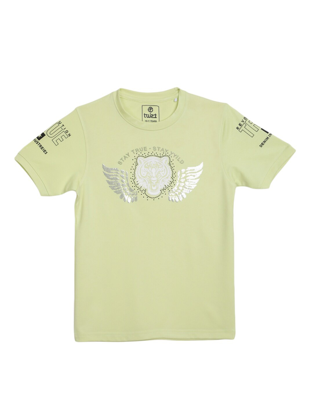 

V-Mart Boys Printed Round Neck T-Shirt, Green