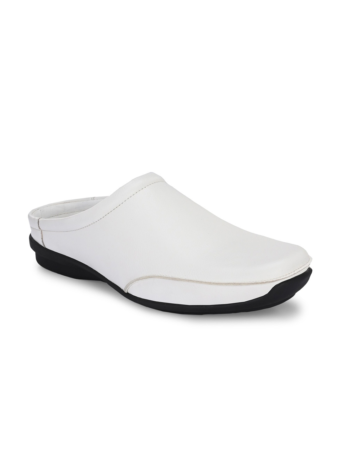 

Eego Italy Men Contrast Sole Lightweight Mules, White