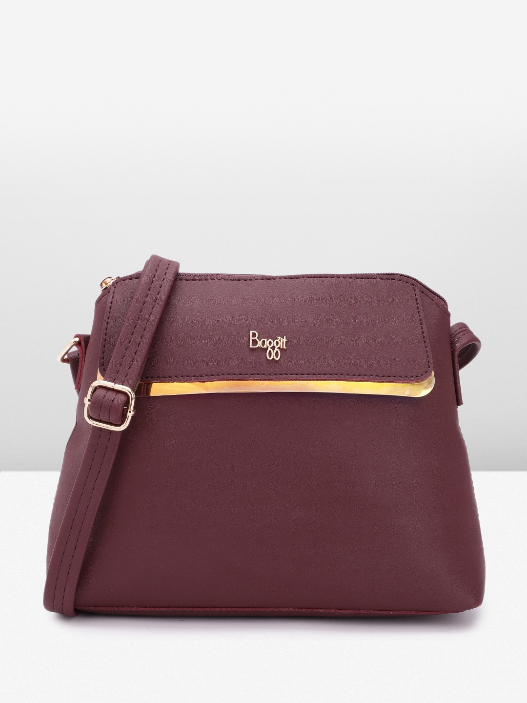 

Baggit Structured Sling Bag, Burgundy