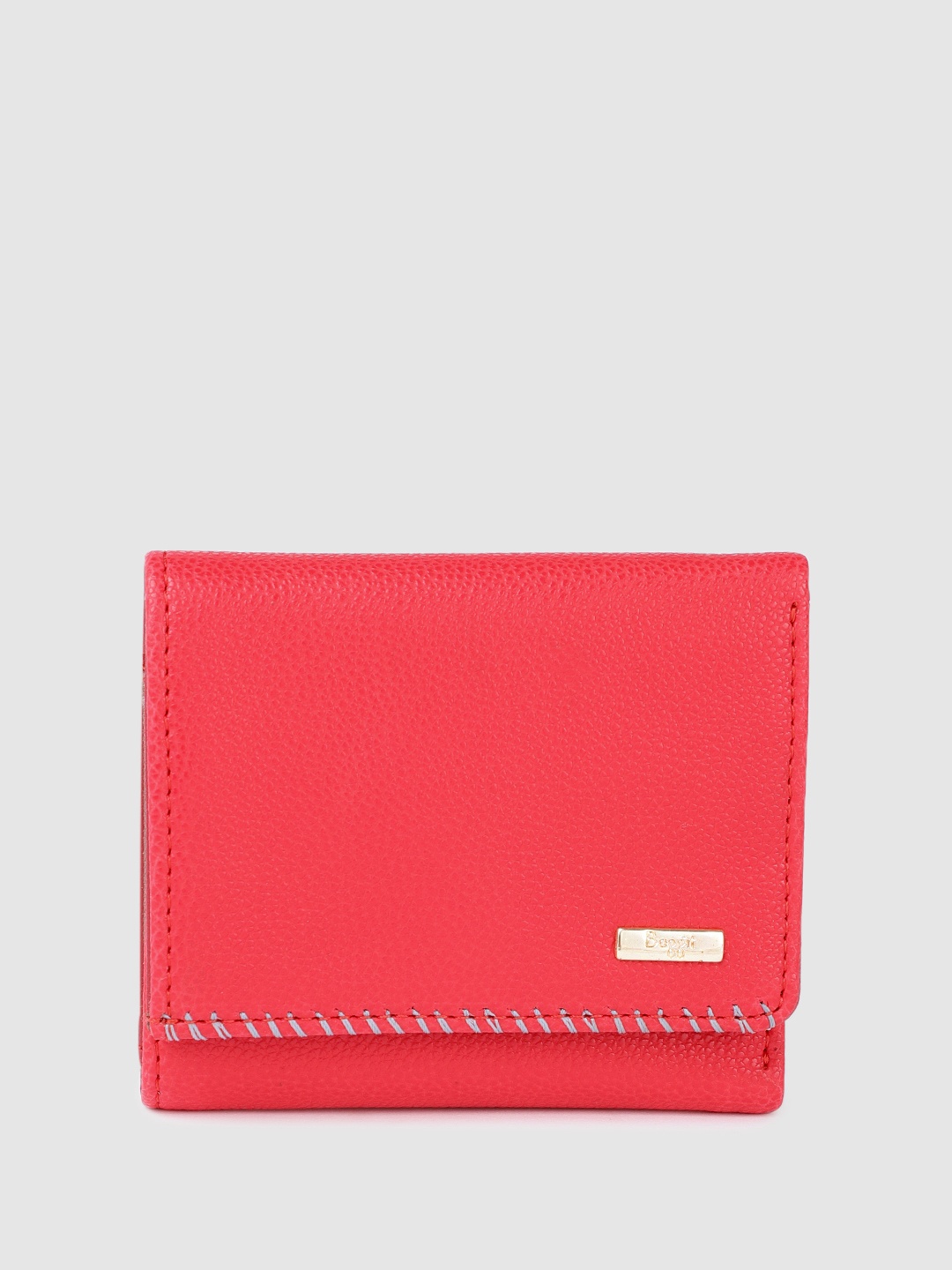 

Baggit Women Solid Three Fold Wallet, Red