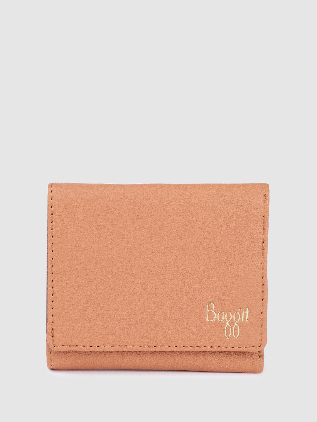 

Baggit Women Solid Three Fold Wallet, Tan