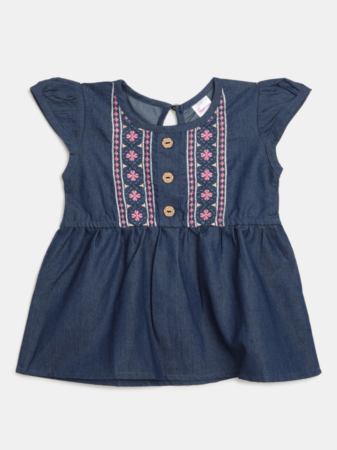 

V-Mart Girls Floral Cotton Top, Fuchsia