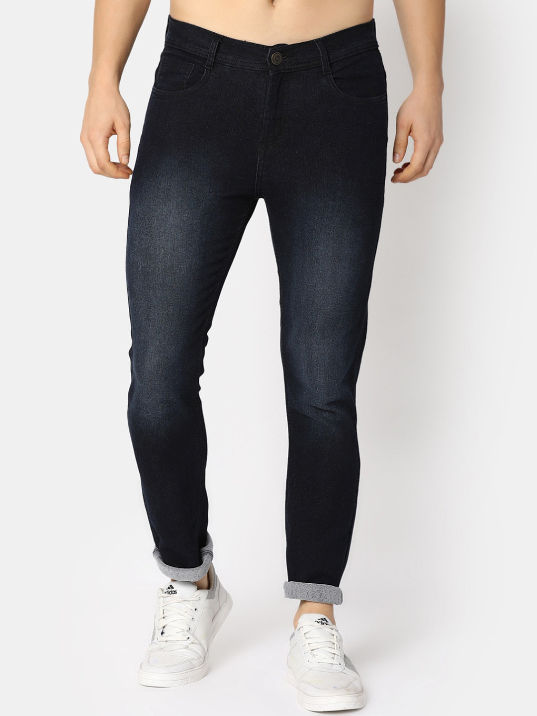 

V-Mart Men Slim Fit Light Fade Jeans, Black