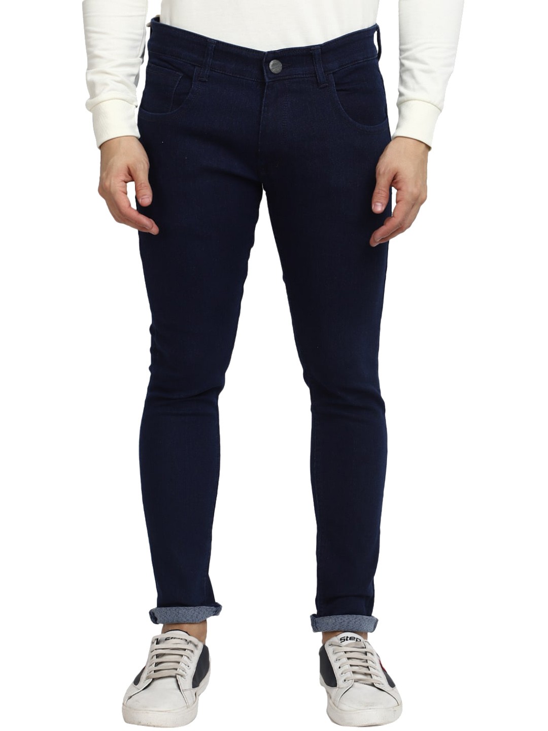 

V-Mart Men Clean Look Regular Fit Mid Rise Cotton Jeans, Blue