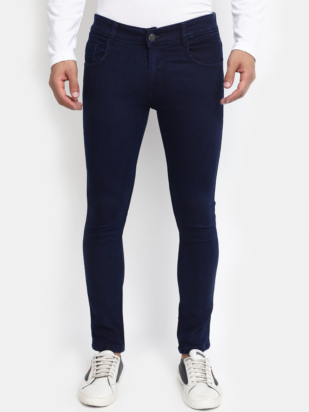 

V-Mart Men Skinny Fit Mid-Rise Clean Look Cotton Jeans, Blue