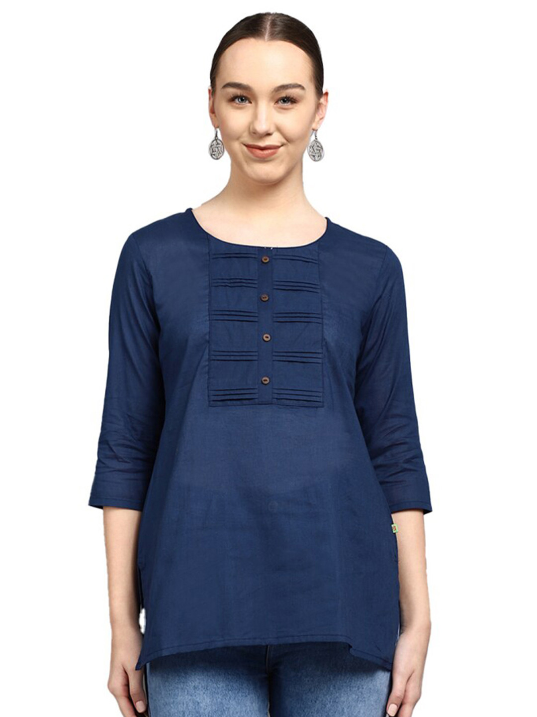 

V-Mart Pure Cotton Straight Kurti, Navy blue