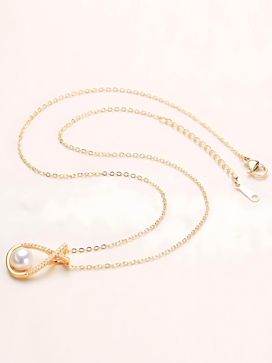 

ZERPENT 18K Gold-Plated Stone-Studded & Pearl Necklace