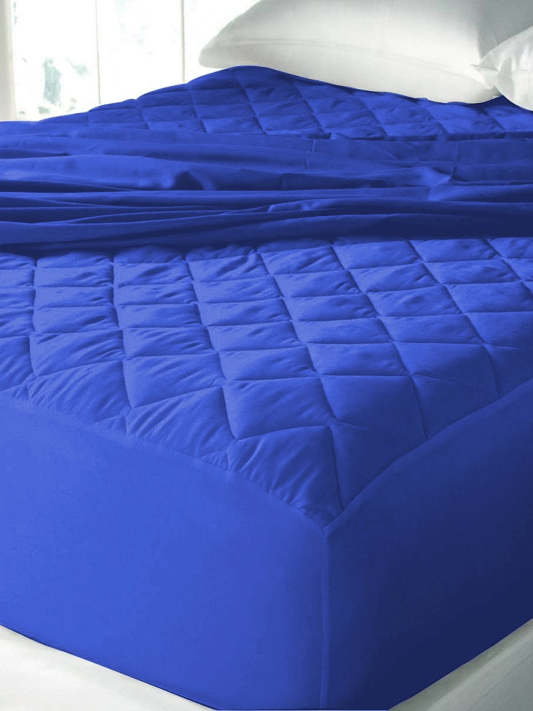 

Adbeni Blue Quilted 300 GSM Cotton King Bed Waterproof Mattress Protector