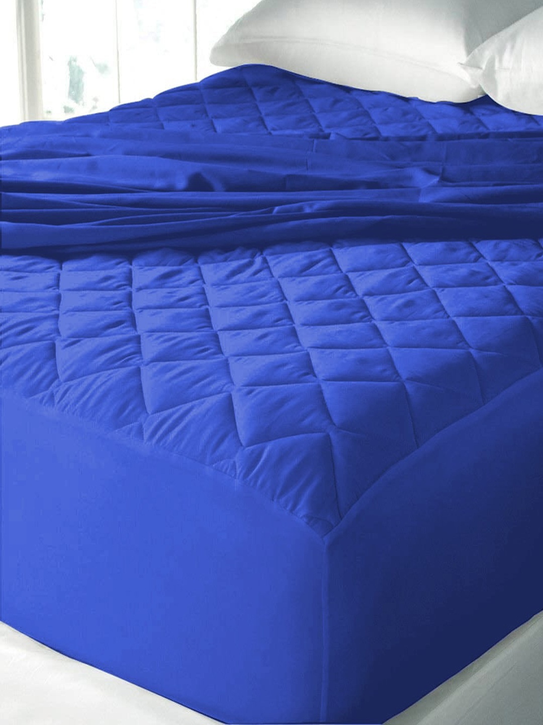 

Adbeni Blue Quilted 300 GSM Cotton King Bed Waterproof Mattress Protector