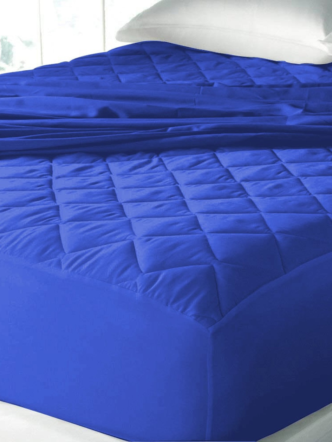 

Adbeni Home Blue Quilted 300 GSM Waterproof Queen Mattress Protector