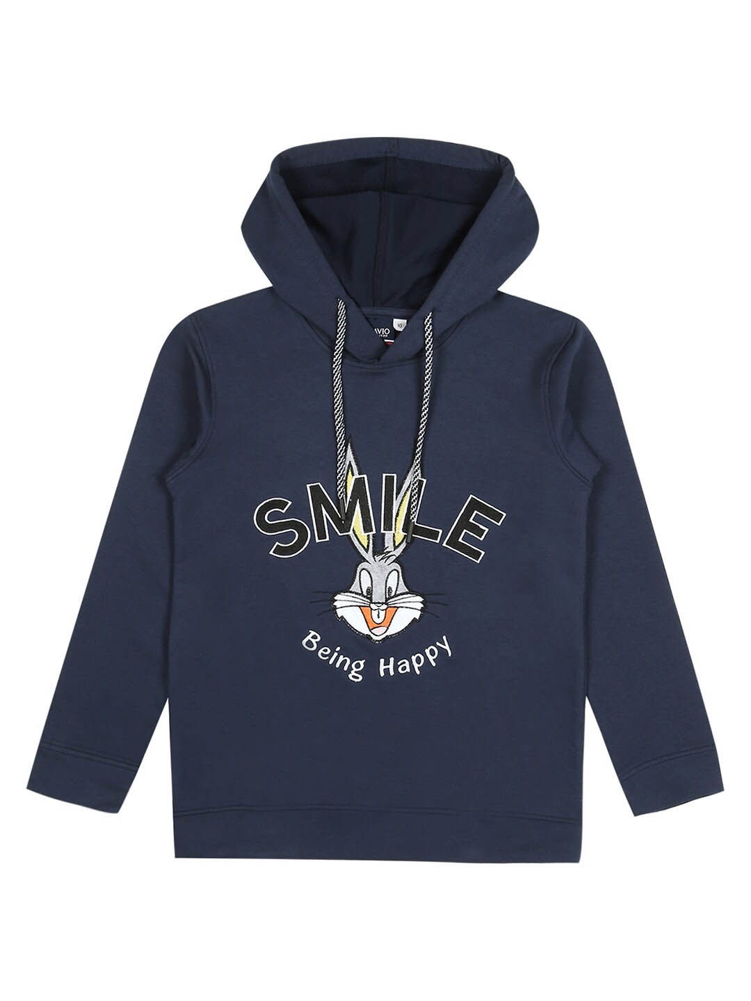 

CAVIO Boys Typography Printed Hooded Cotton Pullover, Navy blue