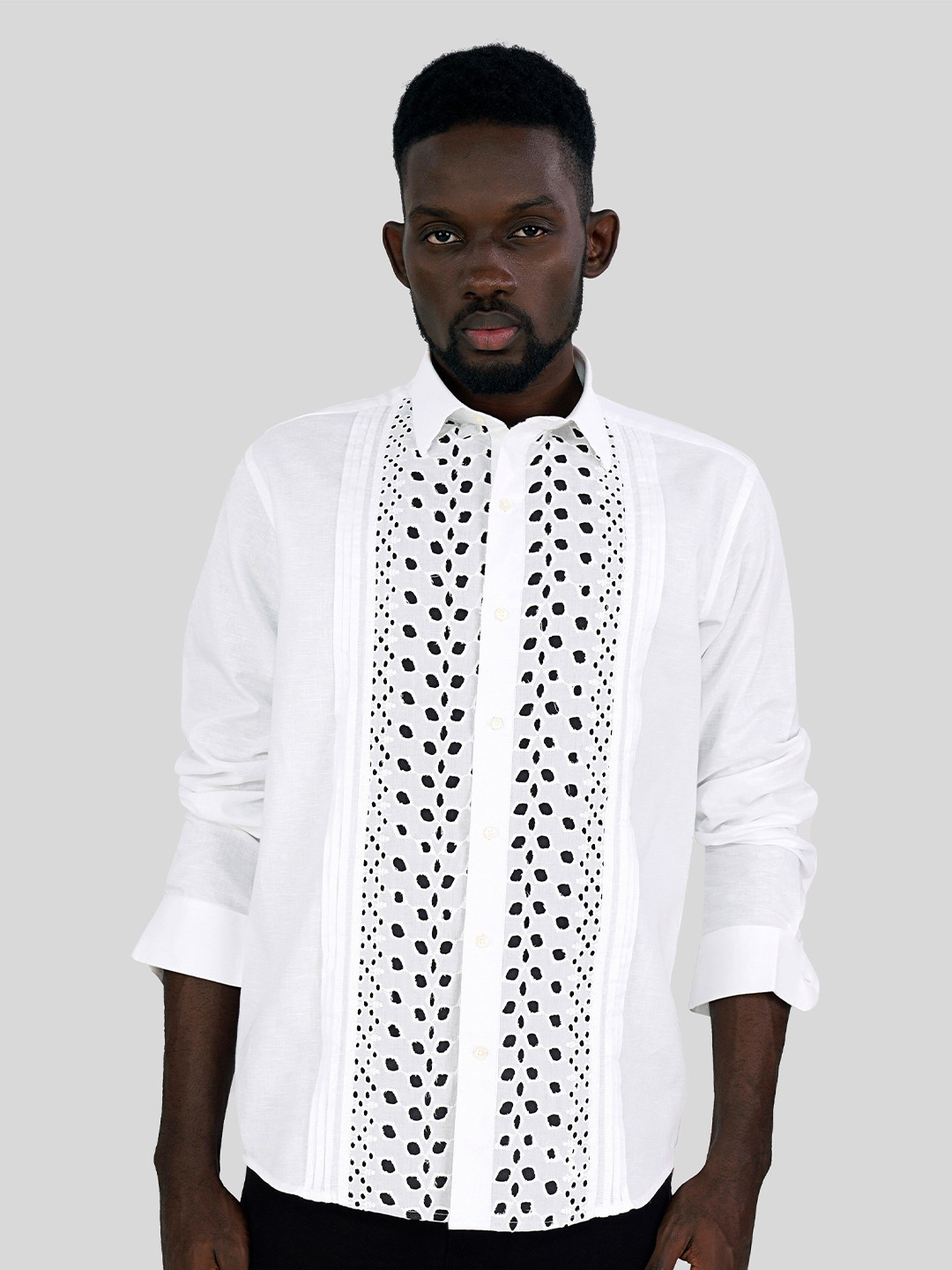 

FRENCH CROWN Standard Opaque Cotton Casual Shirt, White