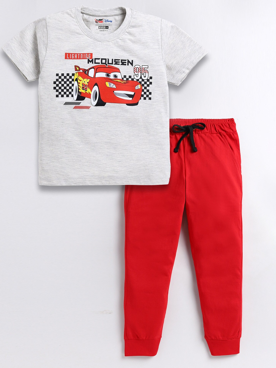 

BAESD Boys Graphic Printed Pure Cotton T-shirt With Trousers, Red