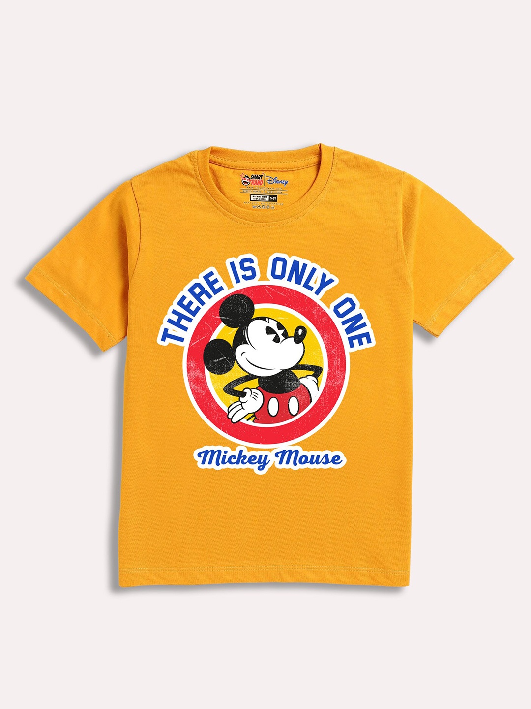 

BAESD Boys Mickey Mouse Printed Cotton T-shirt, Yellow