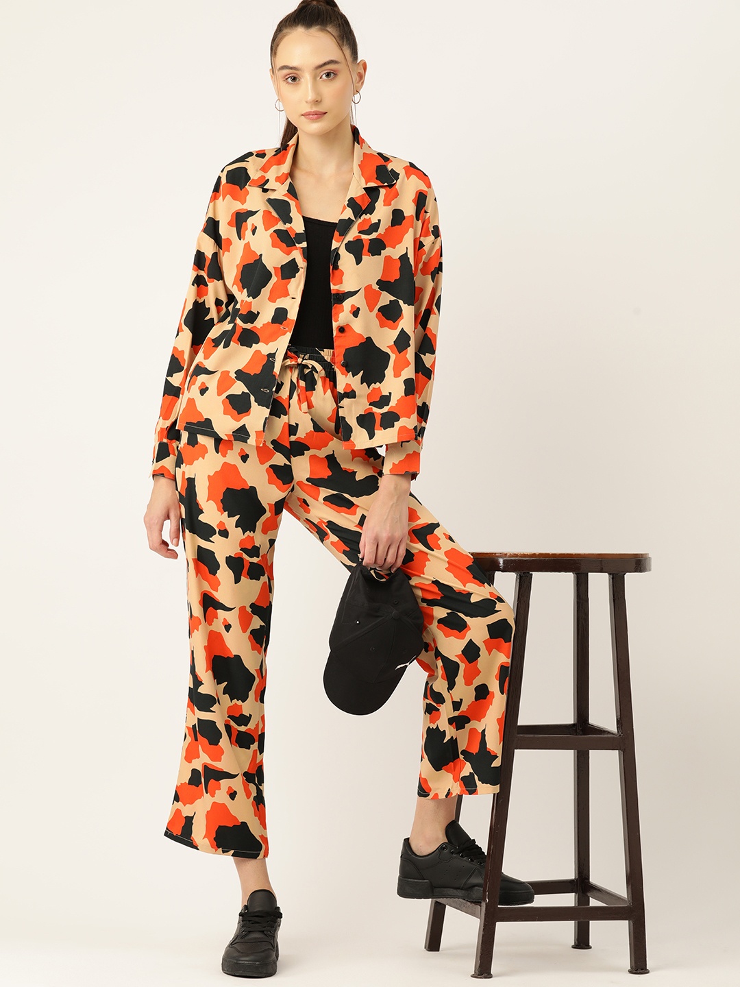 

DressBerry Printed Shirt & Trousers, Beige