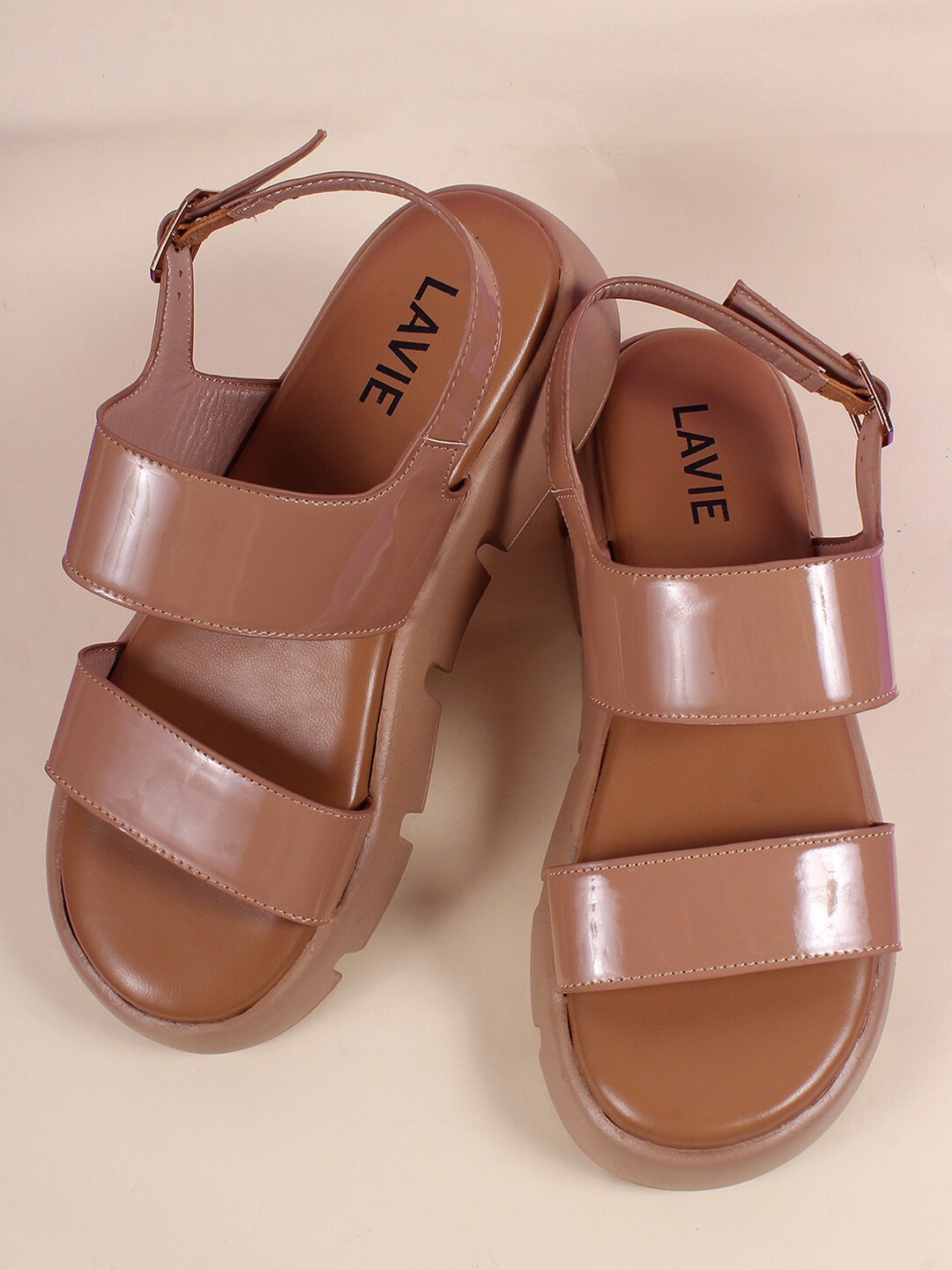 

Lavie Strap Open Flatform Heels, Beige