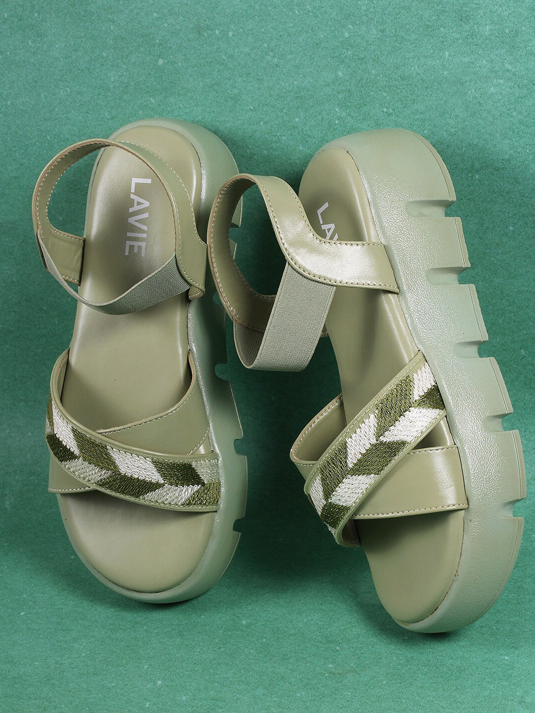 

Lavie Strap Open Flatform Heels, Green