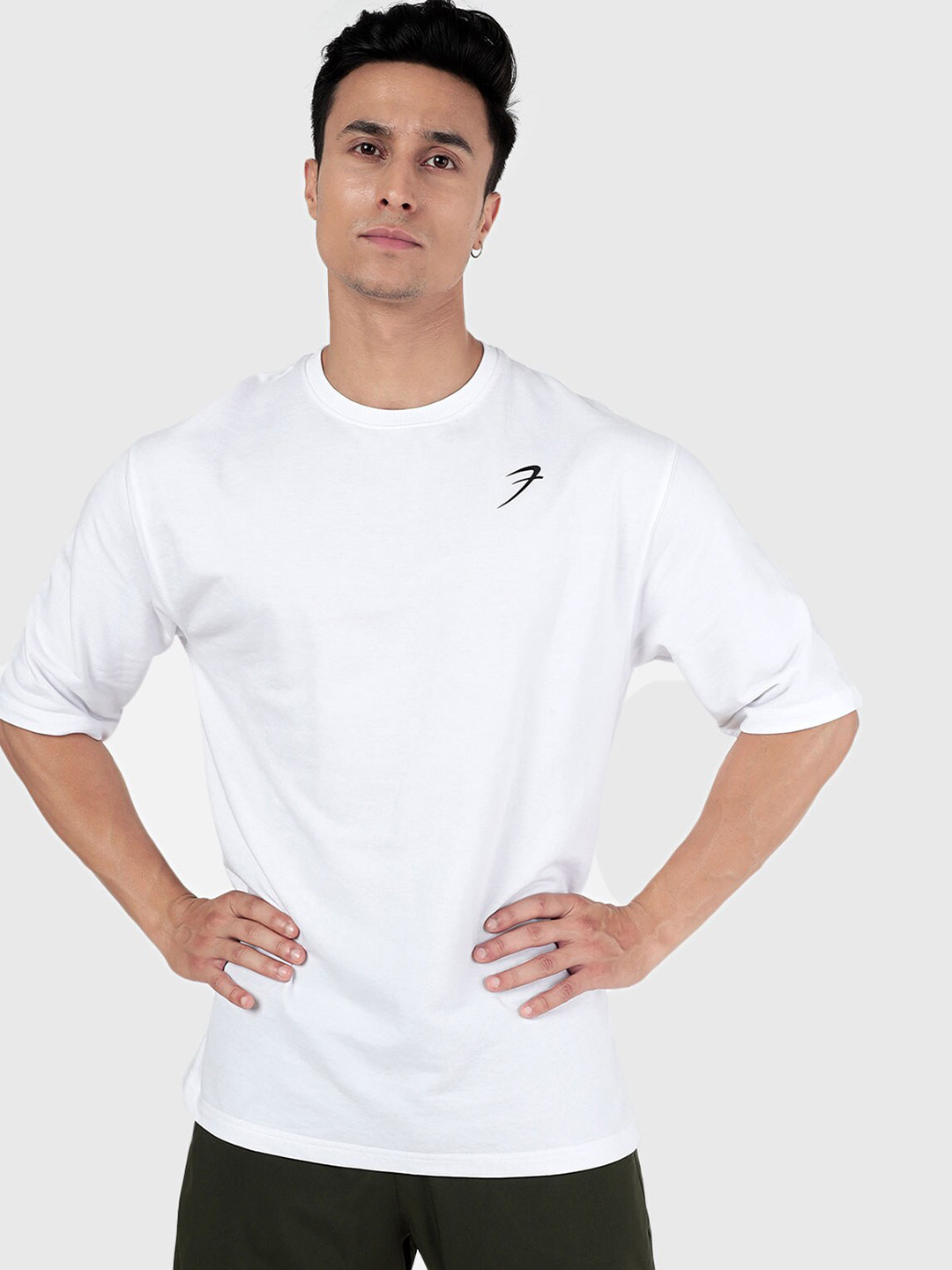 

FUAARK Round Neck Moisture Wicking Cotton Regular T-shirt, White