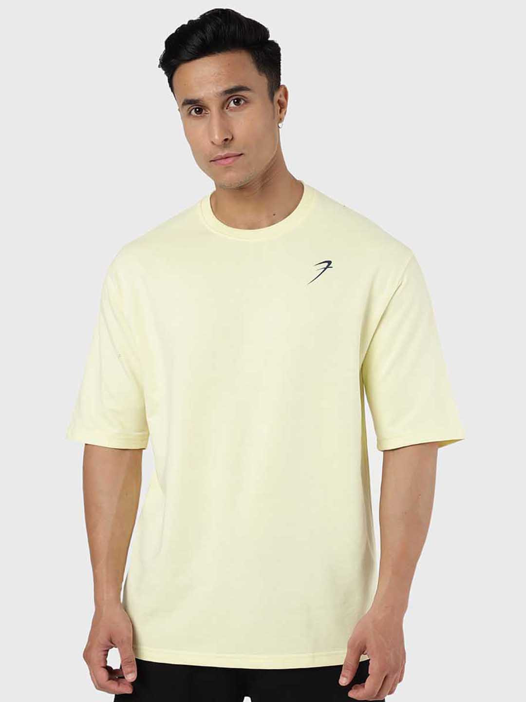 

FUAARK Oversized Drop-Shoulder Sleeves Moisture Wicking Sports T-shirt, Yellow
