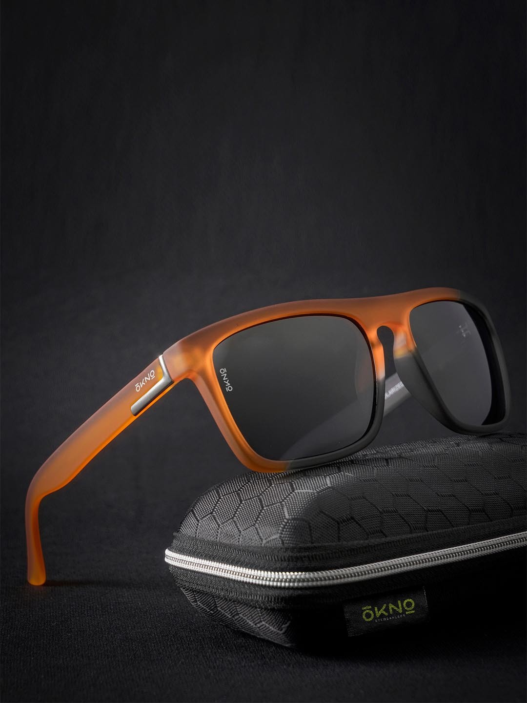 

OKNO Unisex Rectangle Sunglasses with Polarised Lens OKCCrossfireSC5EL1170, Black