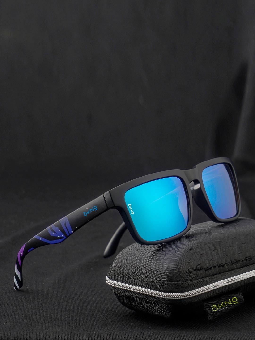 

OKNO Unisex Blue Rectangle Sunglasses with Polarised Lens OKCHerculesSC1EL1117