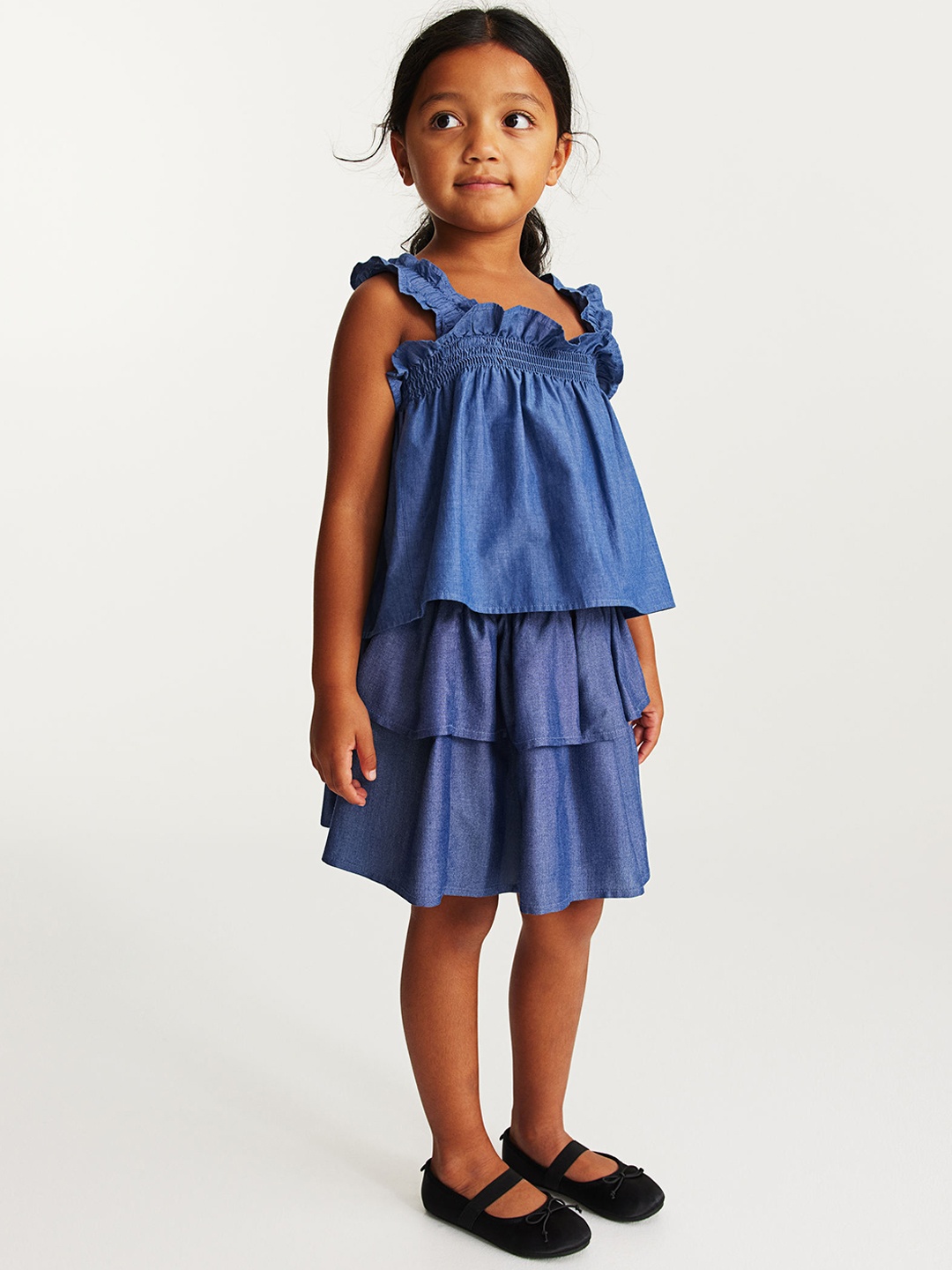 

H&M Girls Tiered Skirt, Blue