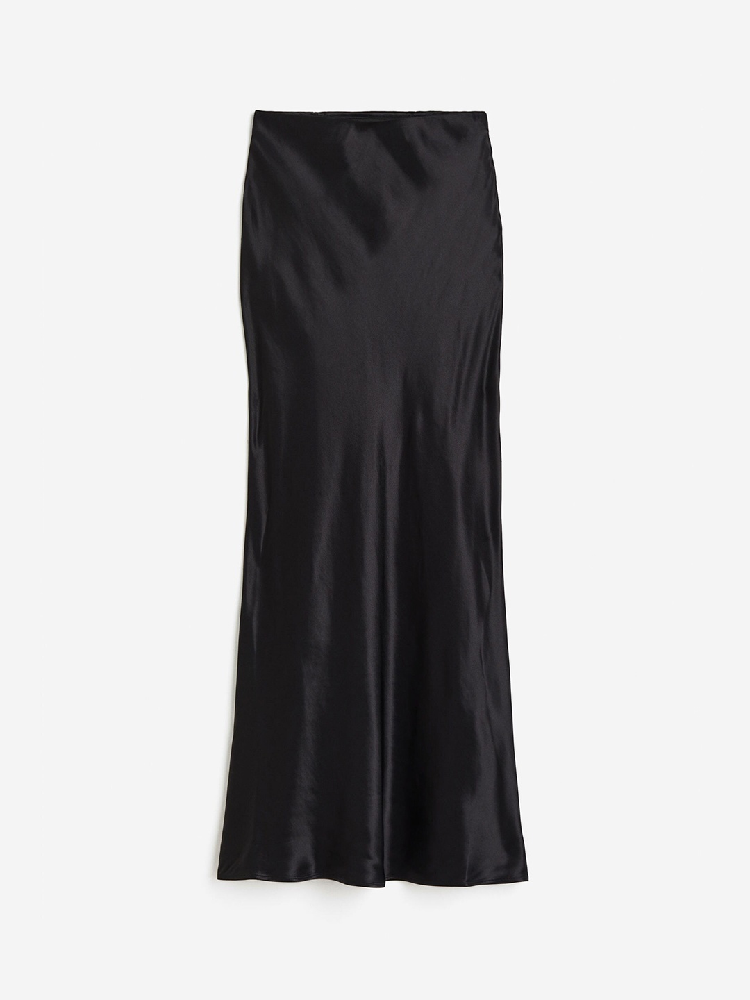 

H&M Satin Maxi Skirt, Black