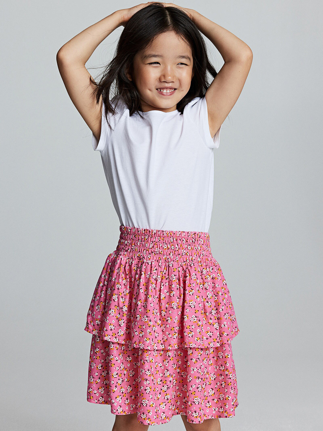 

H&M Girls Tiered Skirt, Pink