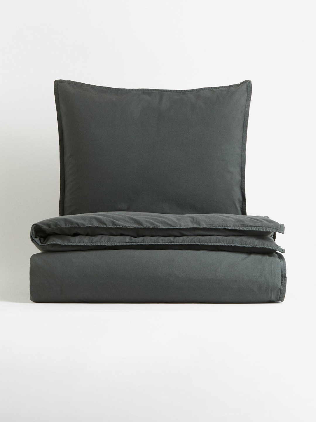 

H&M Grey Cotton Single Duvet Cover Set