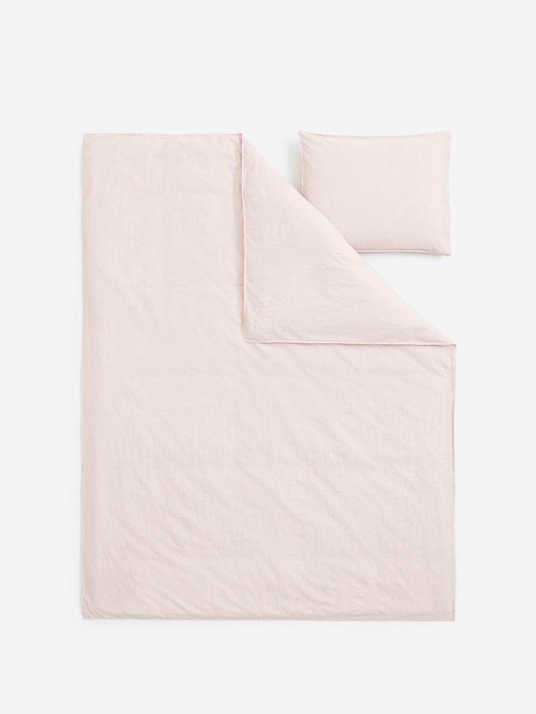 

H&M Pink Linen-Blend Single Duvet Cover Set