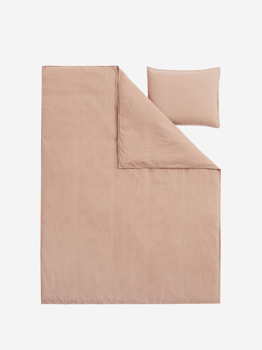 

H&M Beige Linen-Blend Single Duvet Cover Set