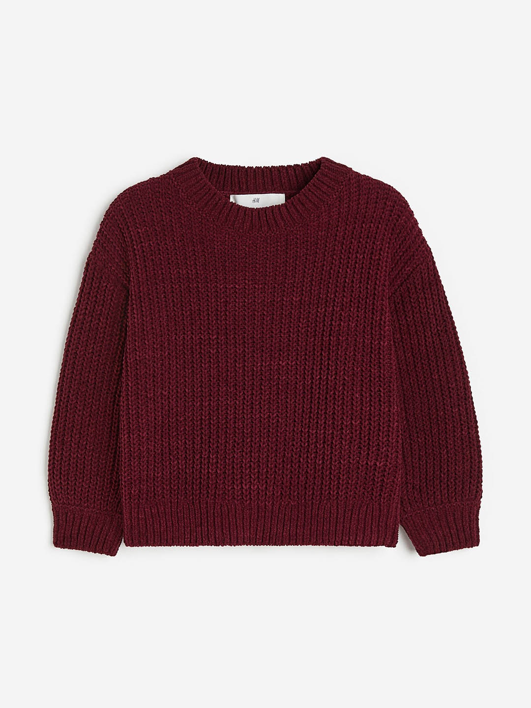

H&M Girls Knitted Chenille Jumper, Red