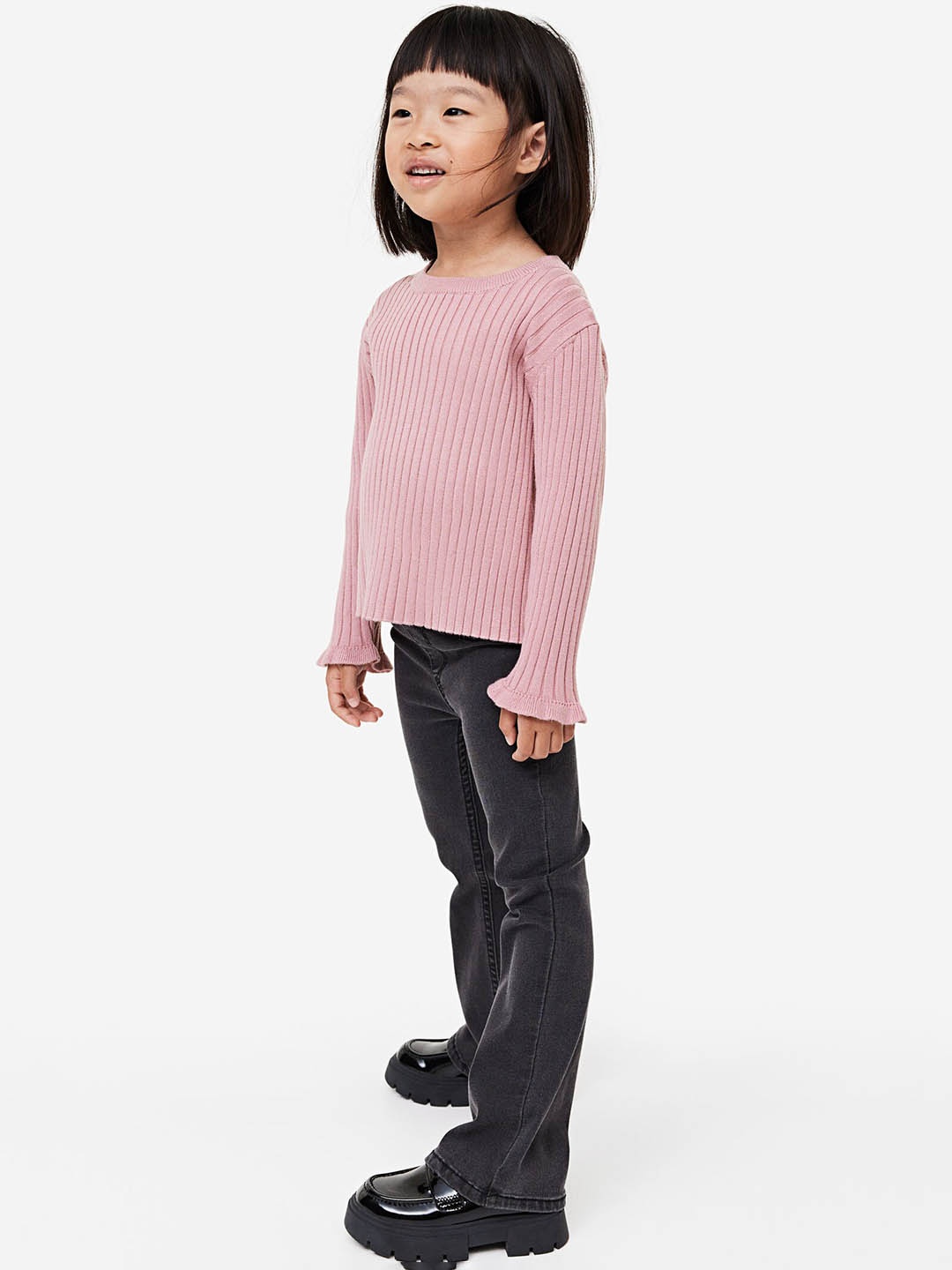 

H&M Girls Rib-Knit Jumper, Pink