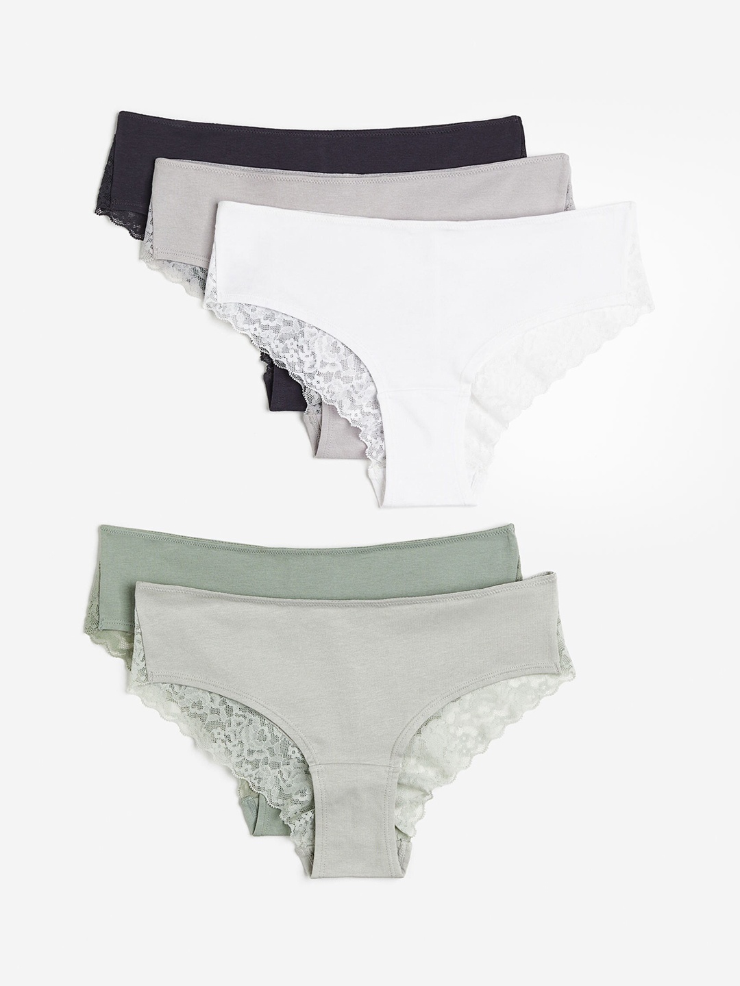 

H&M 5 Pack Hipster Briefs, Green