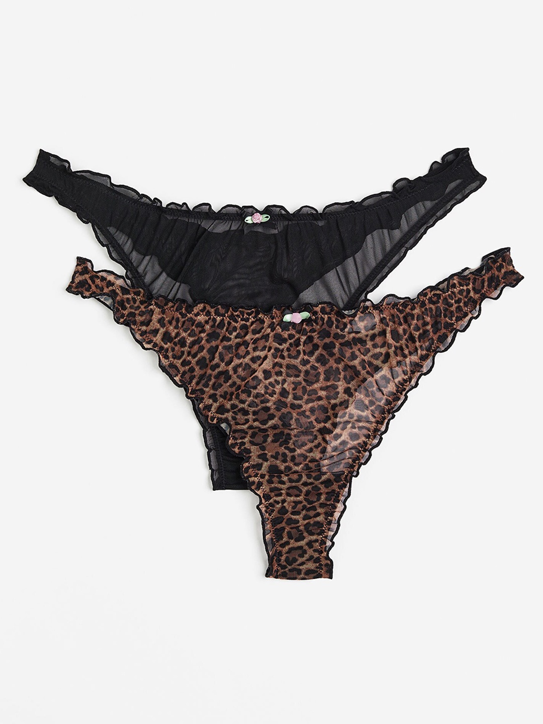 

H&M 2 Pack Thong Briefs, Black