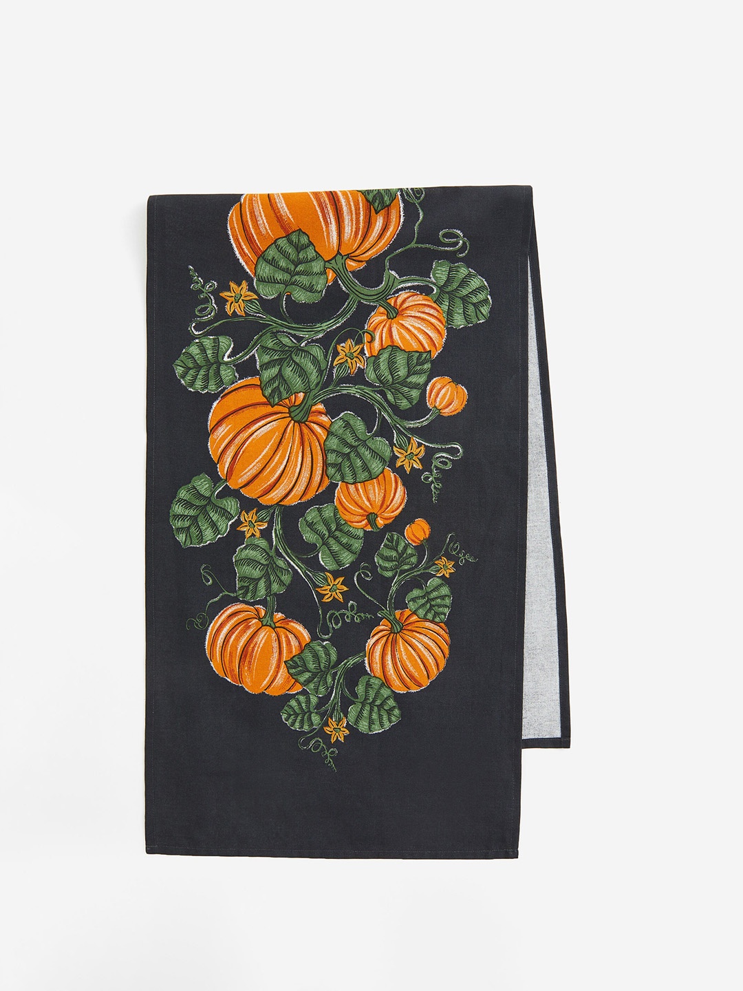 

H&M Grey & Orange Pure-Cotton Pumpkin-Patterned Table Runner