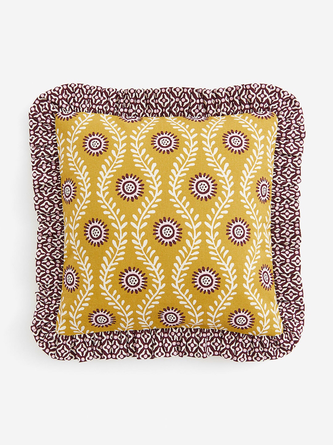 

H&M Yellow Frill-Trimmed Cushion Cover