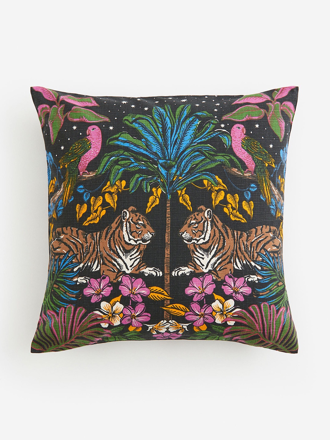 

H&M Black Printed Pure Cotton Cushion Cover