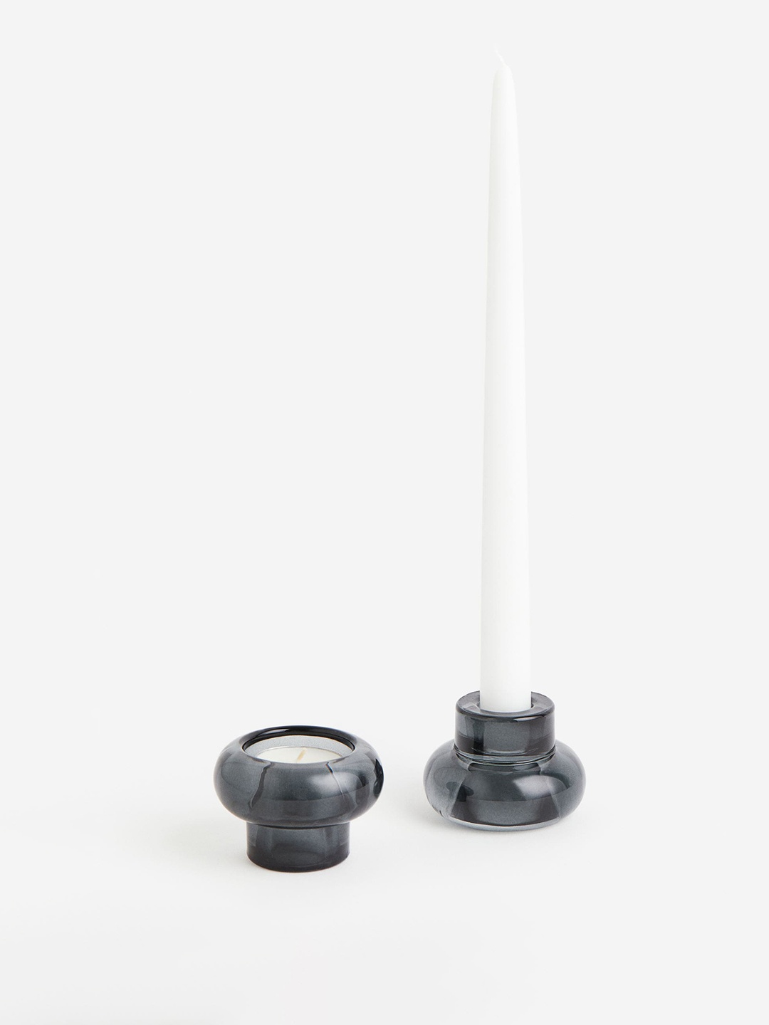 

H&M Grey Glass Candle Holder