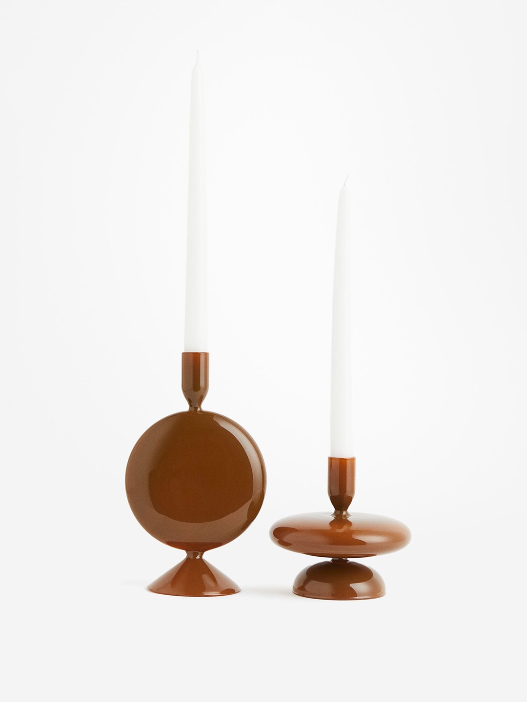 

H&M Coffee Brown Glass Candlestick