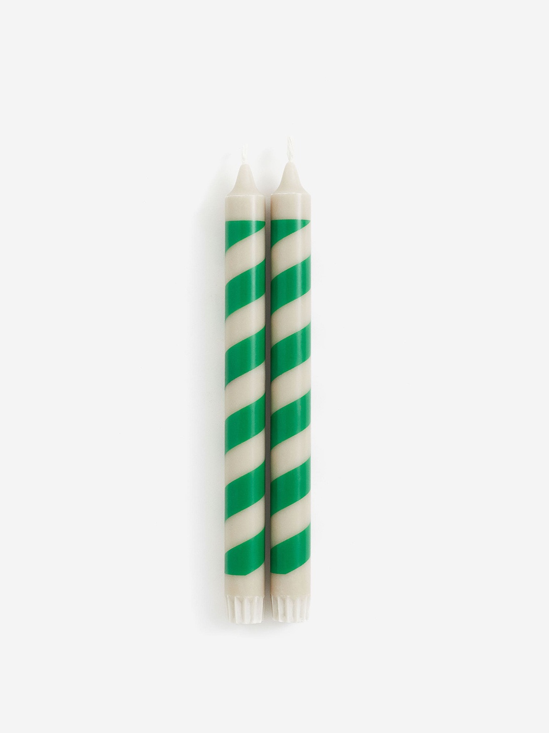 

H&M Green & Off-White 2-Pack Candy Cane Candles