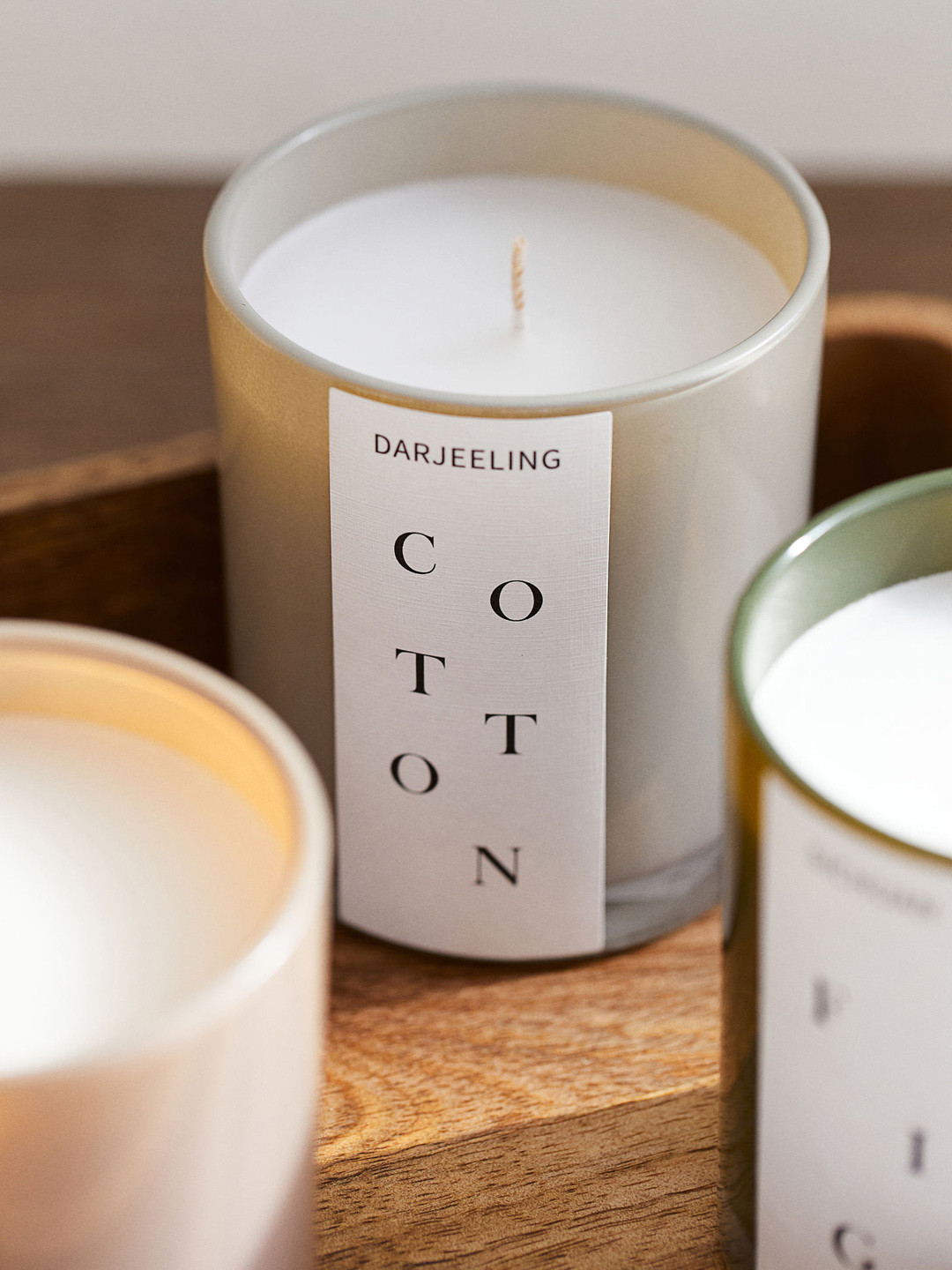 

H&M Beige Scented Candle In A Glass Holder