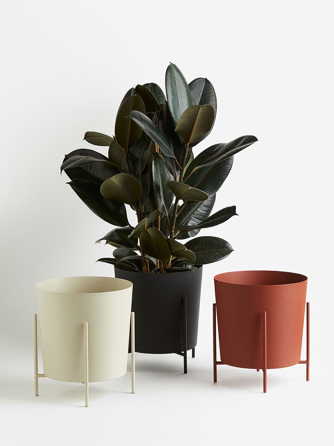 

H&M Beige Extra-Large Plant Pot On A Stand