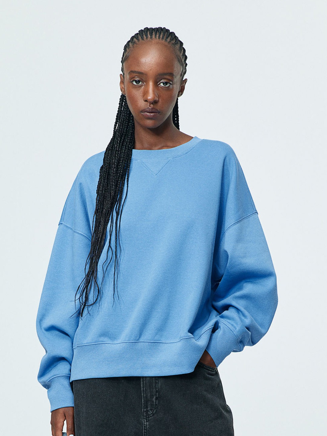 

H&M Oversized Motif-Detail Sweatshirt, Blue