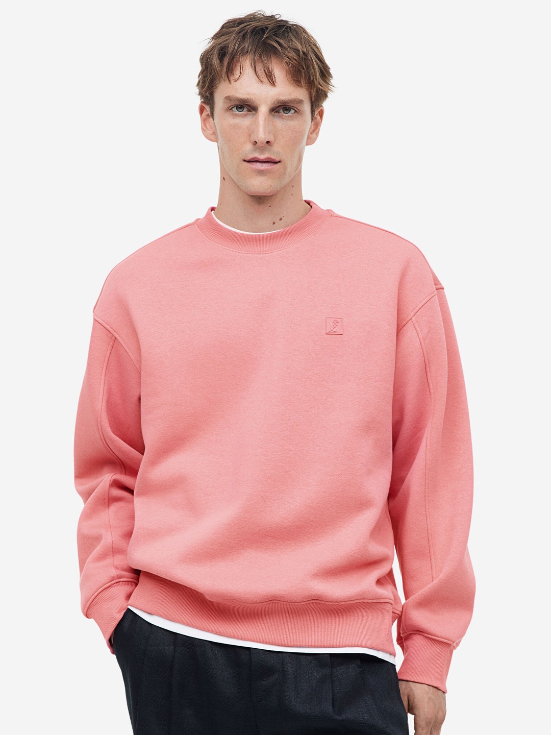 

H&M Relaxed Fit Appliqud Sweatshirt, Pink