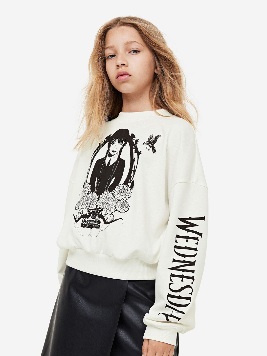 

H&M Girls Oversized Sweatshirt, White