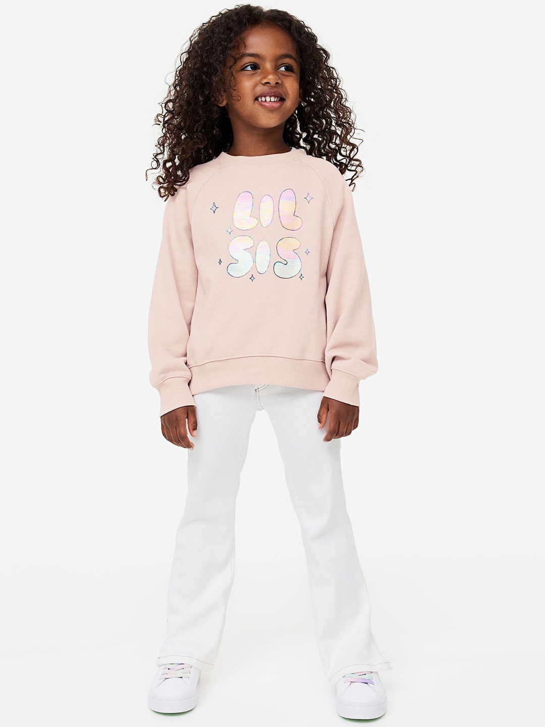 

H&M Girls Printed Sibling Sweatshirt, Pink