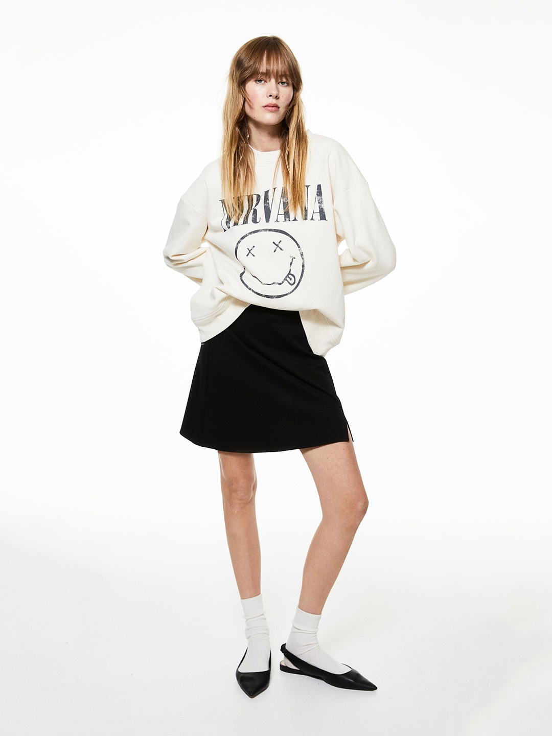 

H&M Motif-Detail Sweatshirt, White