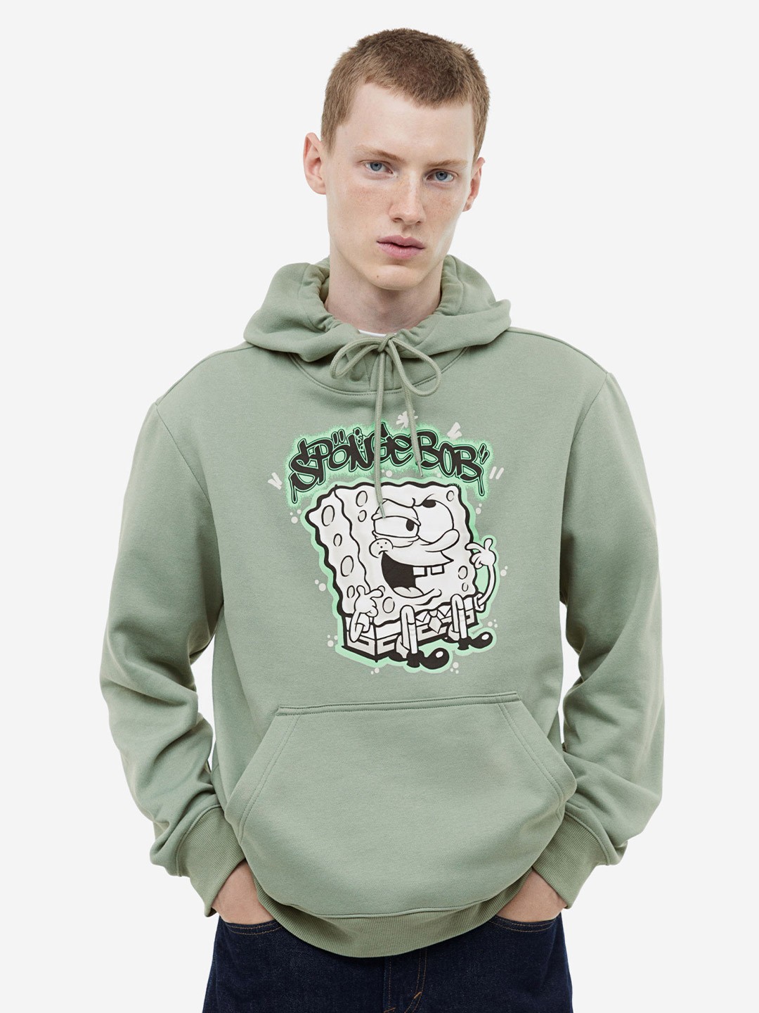 

H&M Regular Fit Hoodie, Green